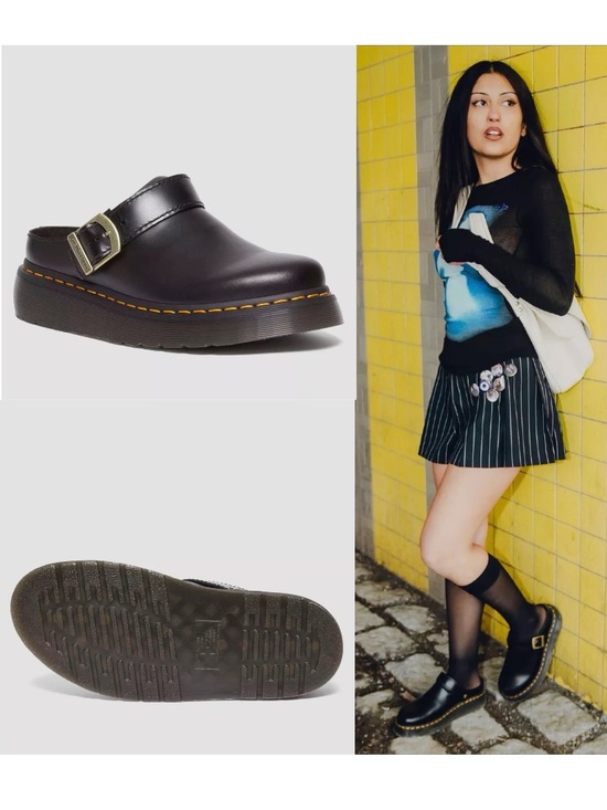 DR. Martens Laketen Atlas Slingback Platform Mules $150 Black Worn Once 31525001 - Picture 4 of 15